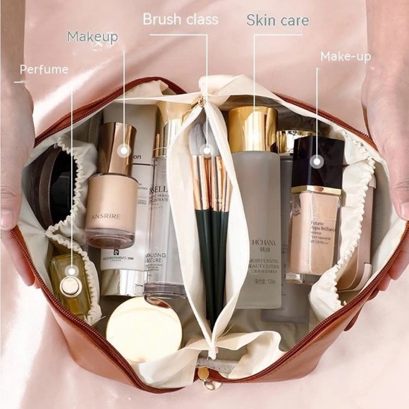 Large Pink Bag Travel Cosmetic Capacity Storage - Picture 3 of 5